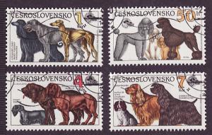 Czechoslovakia #2796-99 Dogs canceled singles set