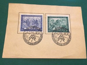 Germany Leipziger Messe 1948 Fruhjahr souvenir stamps postal card  62410