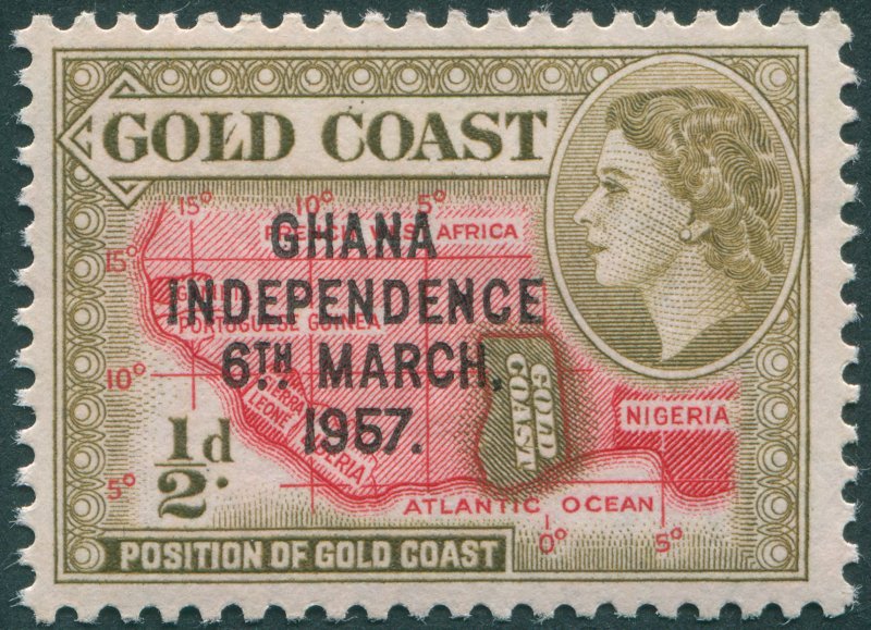 Ghana 1957 ½d bistre-brown & scarlet SG170 MNH