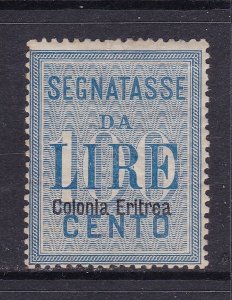 Eritrea Scott J13,  1903 100L Postage Due, F/VF MLH.  Scott $475