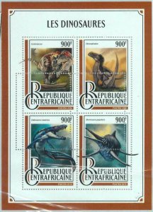 A1487- CENTRAL AFRICAN REP. ERROR МISPERF Miniature s: 2016 Dinosaurs Prehistory