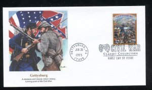 US 2975t Civil War Issue - Gettysburg UA Fleetwood cachet FDC