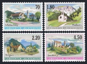 Liechtenstein 1169,1173,1175-1175A,MNH. Village views,2001.Churches.