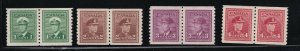 Canada Scott # 278 - 281 set pairs XF mint lightly hinged cv $ 135 ! see pic !