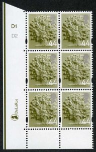 SGEN11b England 44p white borders cyl D1D2 no dot block HEAD TYPE 1 U/M