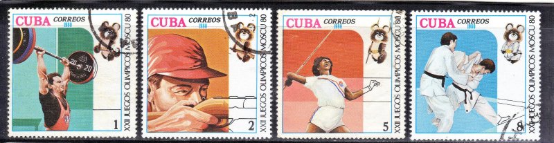 CUBA SC# 2305+06+07+09  **USED** 1980   1+2+5+8c  SEE SCAN
