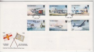 Guernsey - 1989 Airport  set 6,  on official FDC