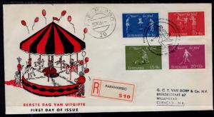 Suriname B108-B111 Typed FDC