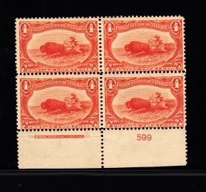 #287 Plate block Avg-F NH, Full Bottom!