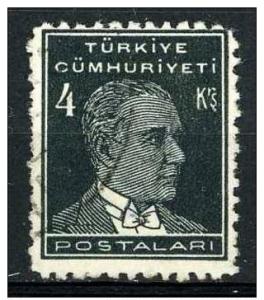 Turkey 1931 Scott 744 used - Mustafa Kemal Pasha, K Ataturk