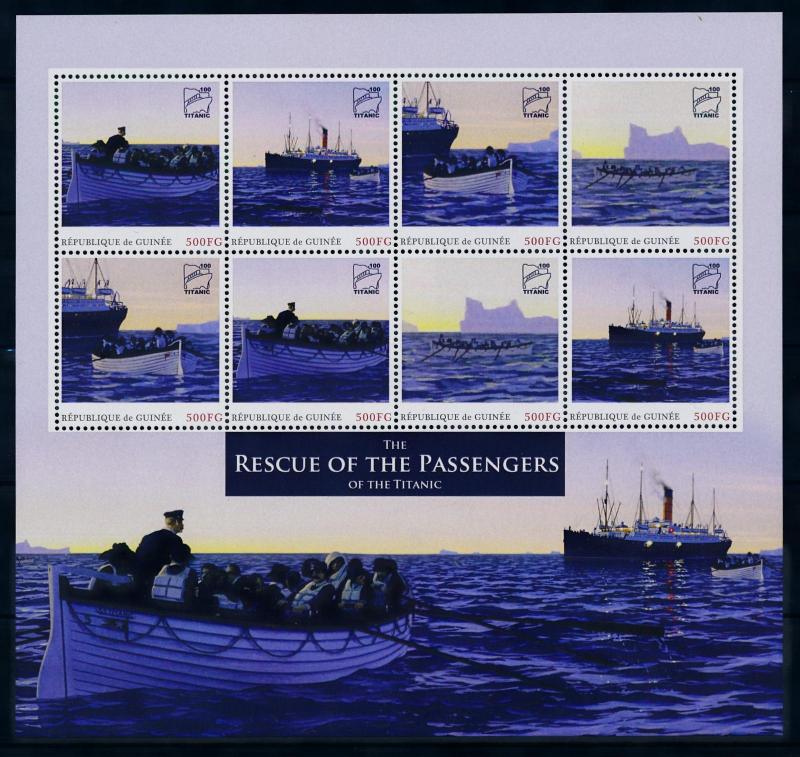 [93184] Guinea 2012 Ships Titanic Rescue Passengers Sheet MNH