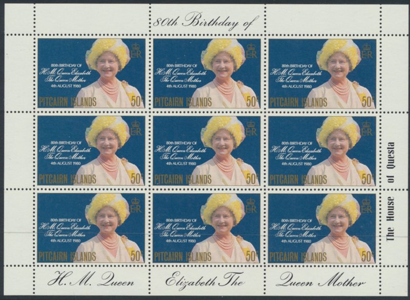 Pitcairn Islands  SG 206  SC# 193 MNH  Queen Mother  1980 see details & scans