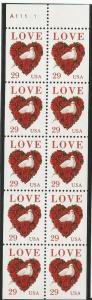 U.S. Scott #2814a Love Stamps - Mint NH Booklet Pane