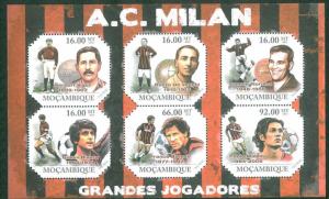 FOOTBALL - MOZAMBIQUE - 2011  SHEET : MILAN - Rivera  Maldini  Baresi  Nordhal