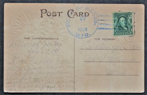 US #300 XF Tiny Town (Ghost Town) Point of Rocks Wyo Blue 4 Bar CDS 1909