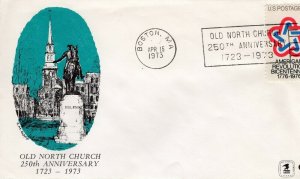 OLD NORTH CHURCH 250TH ANNIVERSARY, BOSTON, MA 1973  FDC10240