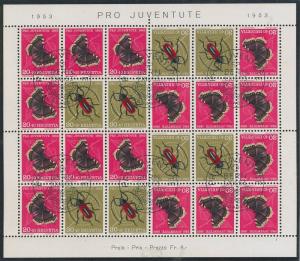 57270 - SWITZERLAND - STAMPS: 1953  PRO-JUVENTUTE full sheet  USED - VERY FINE!!