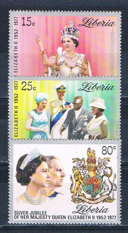 Liberia 788-90 MNH set QEII Reign 1977 (HV0255)