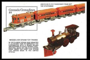 Grenada Grenadines-Sc#1459-sheet-unused-NH-Trains-Lococmotiv