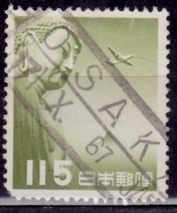 Japan, 1953, Airmail, Airplane & Great Buddha, Kamakura, 115y, sc#C41, used**