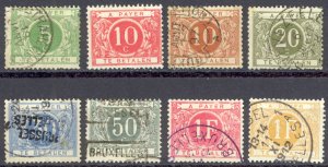 Belgium Sc# J3-J11 (no 50c) Used 1895-1909 Postage Due