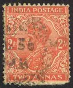 India Sc# 127 Used 1932 4a KGV Olive Green