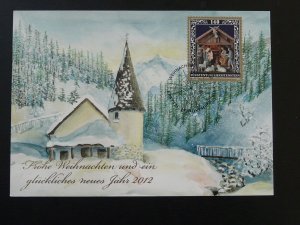 Christmas and new year 2012 maximum card Liechtenstein 2011