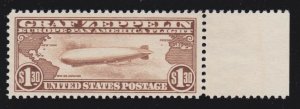 US C14 $1.30 Air Mail Mint VF-XF OG NH w/Right Margin Selvage SCV $650