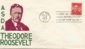 Theodore Roosevelt Veletone cachet 6 ccent regular FDC !#2