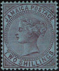 Jamaica #44  Unused MOG HR - 2sh violet Queen Victoria (1910)