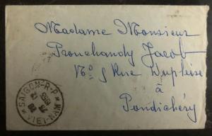 1954 Saigon Vietnam Small Cover to Pondicherry French India