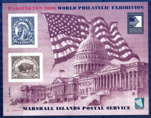 Marshall Islands Exhibition Washington 2006 Stamps on Stamps S/S Imperf. MNH