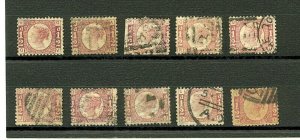 Great Britain #58 (GR154) with Plate #1//19 (10) Diff Plates, U, CV$352.10