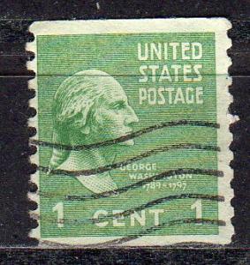 United States 839 - Used - 1c George Washington (Coil) (1939) (2) +