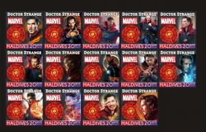 Stamps. Cinema, Marvel, Doctor Strange 2022 year 16 stamps perforated Maldivies