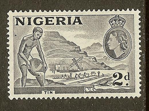 Nigeria, Scott #93, 2p Mining Tin, Type I, MNH