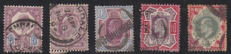 Great Britain - 1902 - SC 134-38 - Used