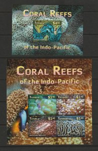 TUVALU #1321-2 CORAL REEFS M/S MNH