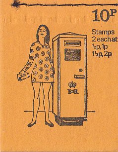 Great Britain 1972 Sc #BK127 SG #DN56 10p Machins Pillar box cover Oct 1972