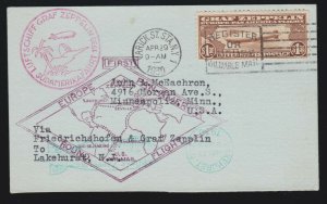 US C14 $1.30 Air Mail on Flown Postcard to Minneapolis, MN VF SCV $400