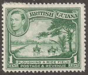 British Guiana, stamp, Scott#230,  mint, hinged,  1 cent,  green, rice field,