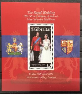 Gibraltar - Postfris/MNH - Sheet Royal Wedding 2011