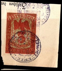 Vintage Germany Prussia Revenue 3 Marks General Stamp Duty w/Official Cancel