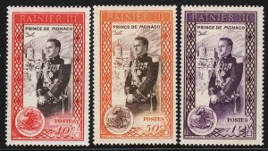 Monaco # 347-49 ~ Short Set of 3 ~ Unused, HM, HMR