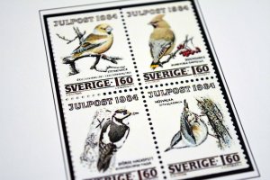 COLOR PRINTED SWEDEN 1971-1988 STAMP ALBUM PAGES (62 illustrated pages)