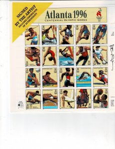 Atlantic 1996 Olympics 32c US Postage Sheet #3068 VF MNH Artist Signed