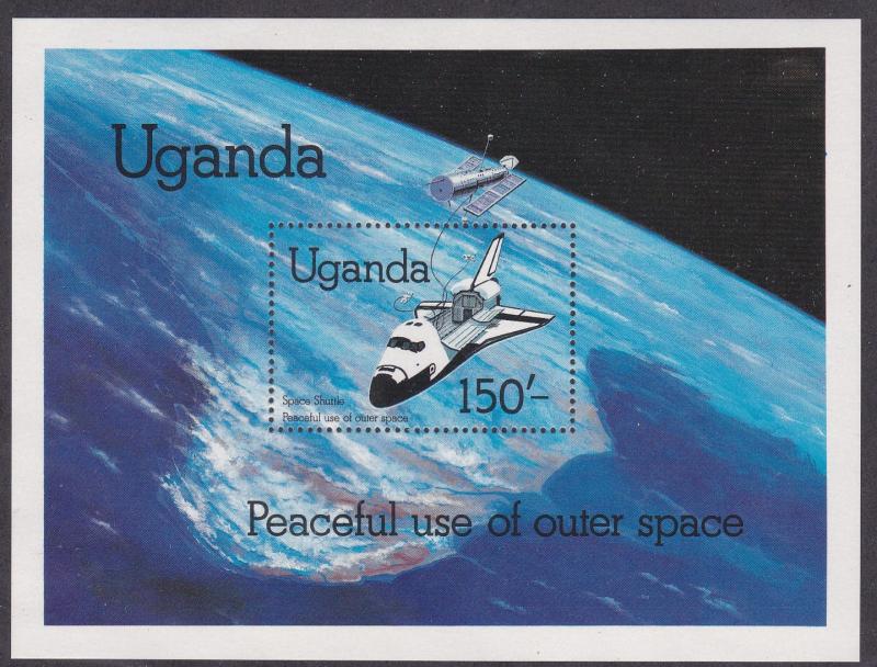 Uganda # 337-340 & 341, Peaceful Use of Outer Space, NH, 1/2 cat.