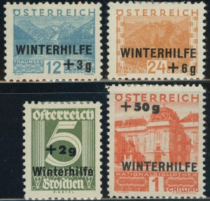 Austria #B118-B121 Semi-Postal Stamps 1933 Mint LH