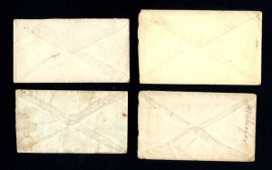 4 different covers with # 147 from various states dated 1870s