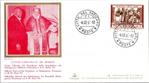 Vatican FDC 1965 - F. Tsiranana visit to SS Paolo VI - Kim Covers - F30936